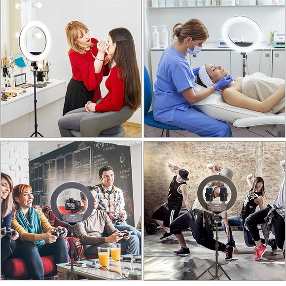 18 inch Selfie Ring Light with 63 inch Tripod with 3 Colors and 10 Brightness - Picture 5 of 7